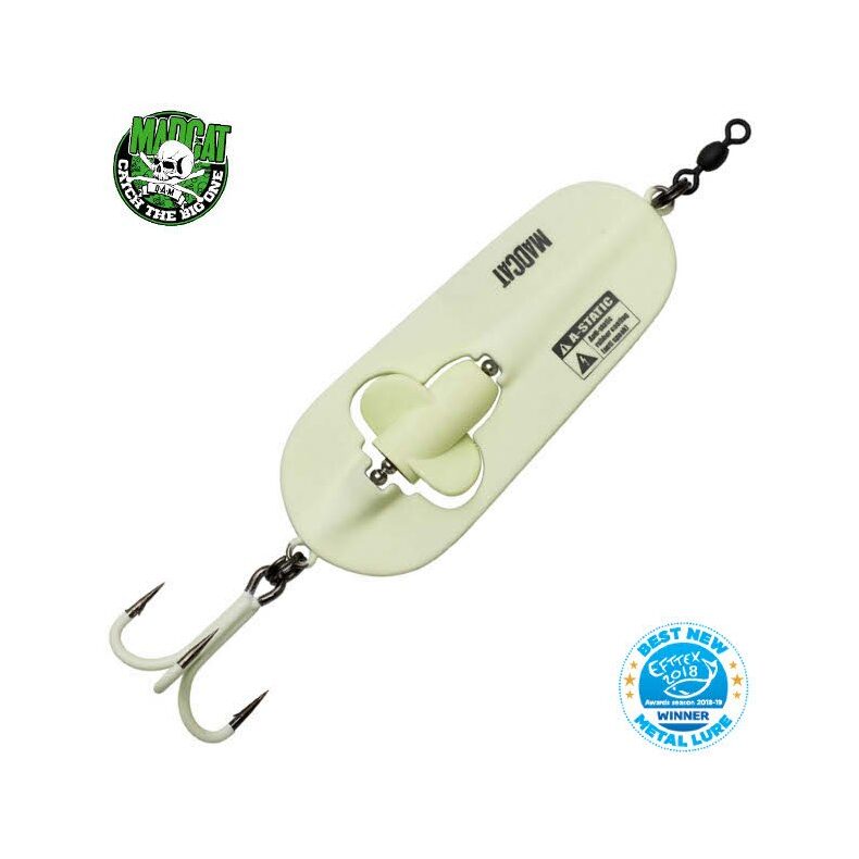 Блесна колеблющаяся MADCAT A-STATIC RATTLIN' SPOON 110г светящаяся для ловли сома — CARPshop