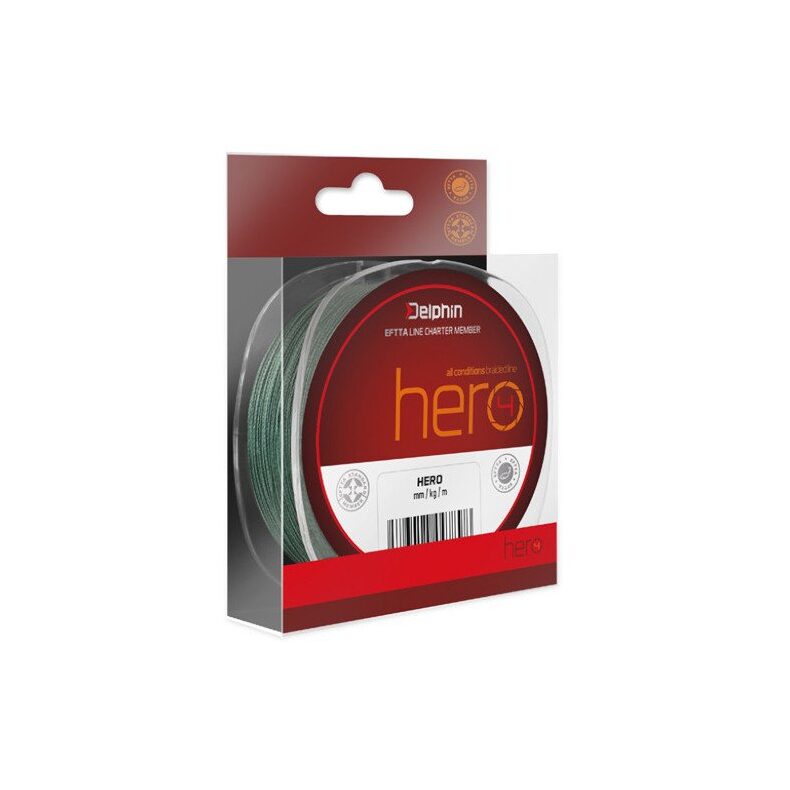 Леска плетеная Delphin HERO 4 PE 0.12mm для фидерной рыбалки — CARPshop