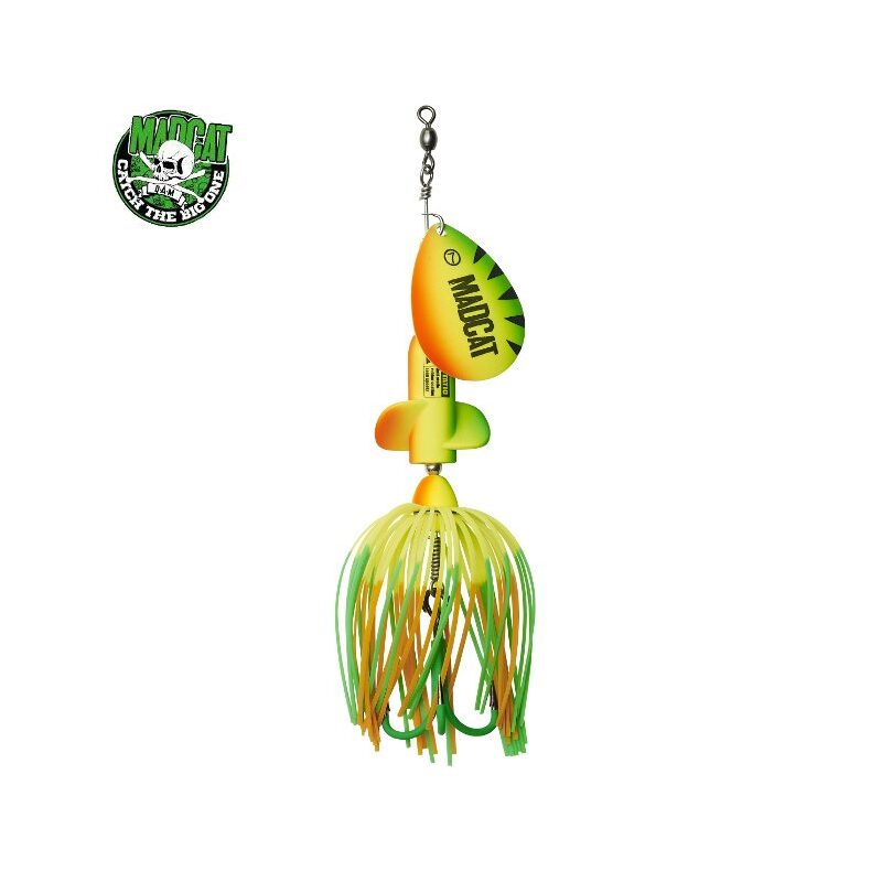 Блесна вращающаяся MADCAT A-STATIC SCREAMING SPINNER 65g FIRETIGER для ловли сома — CARPshop