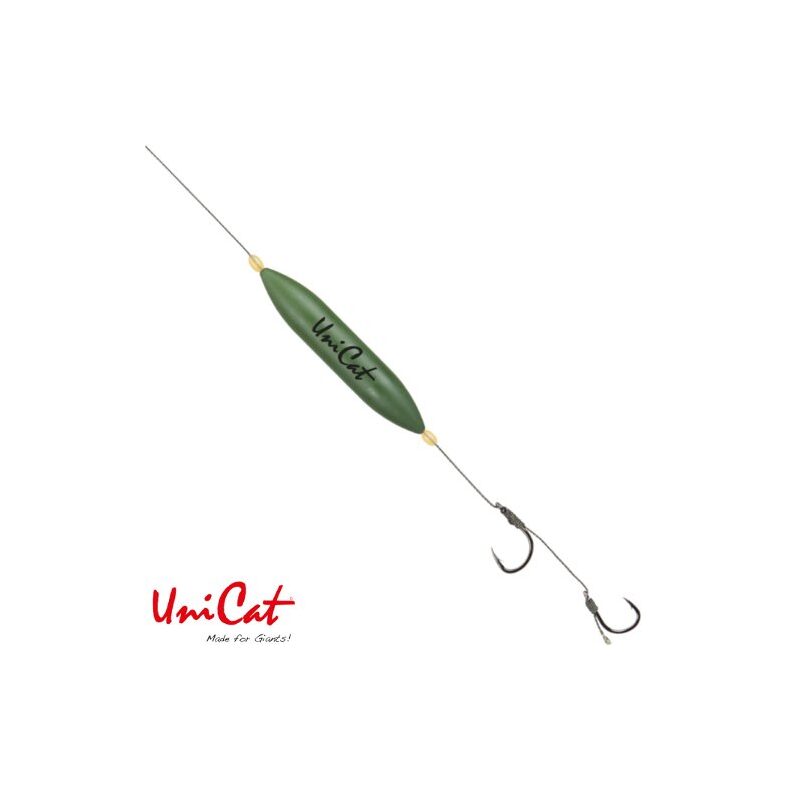 Готовые оснастки на сома UNI CAT CAMOU SUBFLOAT 20g HAIR Rig №4/0+2/0 для сомовой рыбалки — CARPshop
