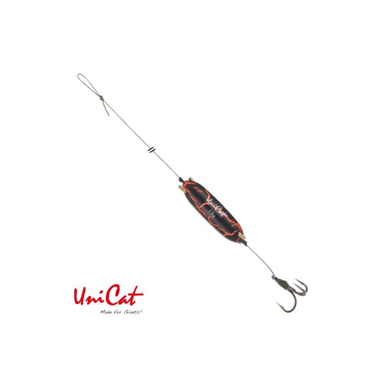 Готовые оснастки на сома UNI CAT POWER RATTLE 15g TREBLE Hook Rig №3/0 для сомовой рыбалки — CARPshop