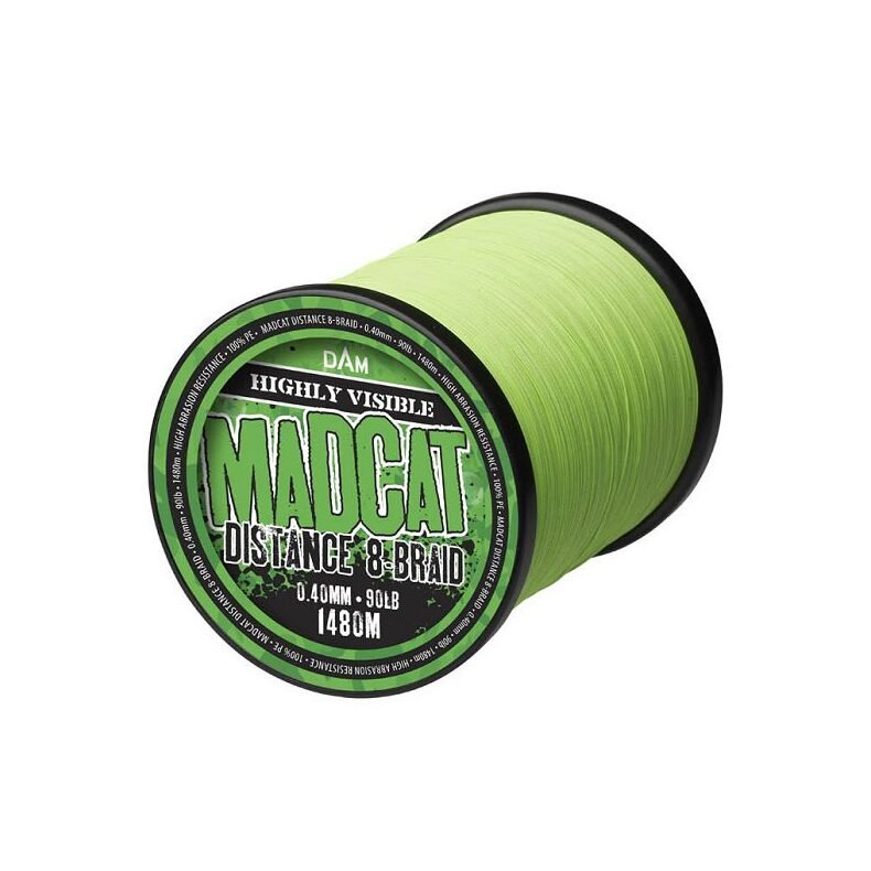 Плетеная леска DISTANCE 8-BRAID Hi Vis Green 0.50mm для ловли сома — CARPshop