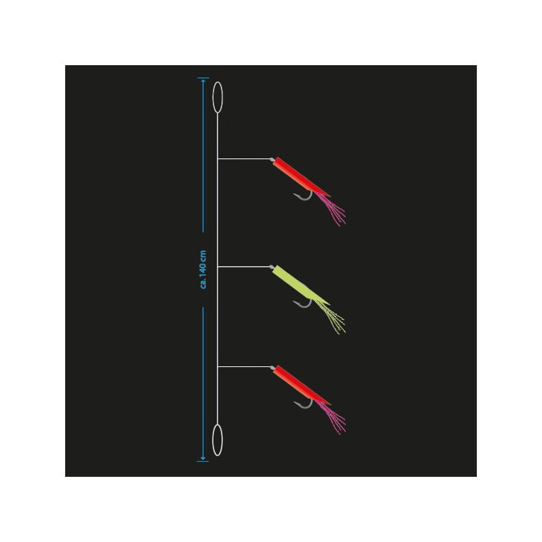Оснастка морская AQUANTIC® Dorsch System I Rig - №4/0 / 0.80mm / 140cm — фото 2 — CARPshop