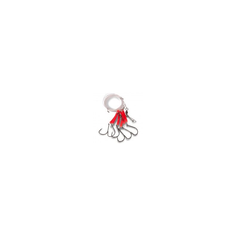 Оснастка морская AQUANTIC Redfish System Circle Hook Rig №6/0 №8/0 Fluo Red для морской рыбалки — CARPshop