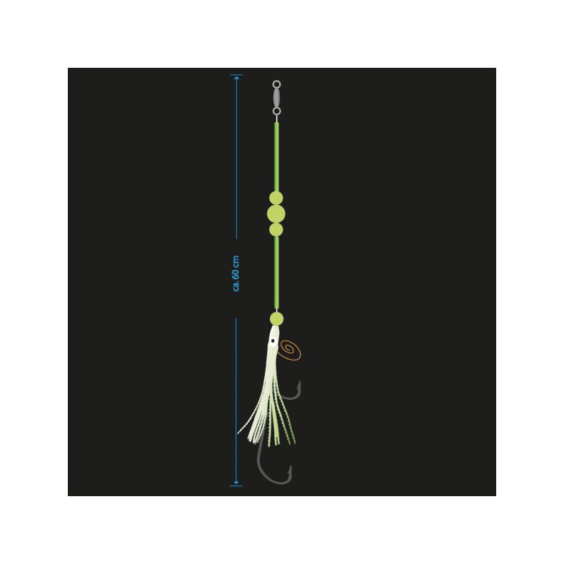 Оснастка морская AQUANTIC® Ball Rig M - №6/0 + 8/0 / 60cm / 1.2mm — фото 2 — CARPshop