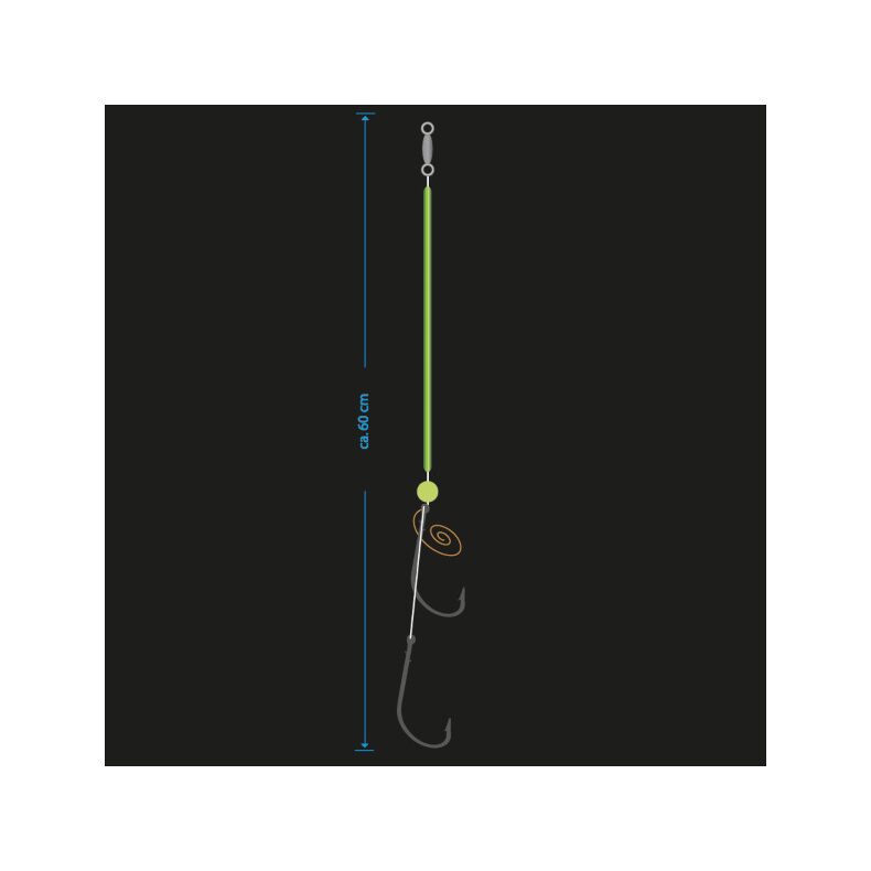 Оснастка морская AQUANTIC® Nature Rig - №6/0 + 6/0 / 60cm / 1.2mm — фото 2 — CARPshop
