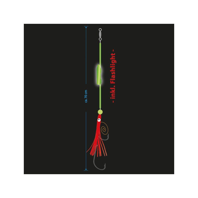 Оснастка морская AQUANTIC® Flashlight Octopus Rig - №12/0 + 12/0 / 70cm / 1.2mm — фото 2 — CARPshop