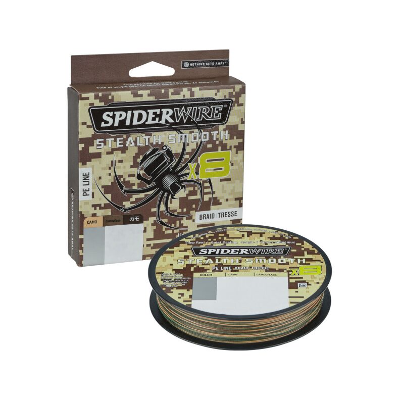 Плетеная леска SPIDER WIRE STEALTH SMOOTH X8 0.15mm CAMO для спиннинговых снастей — CARPshop