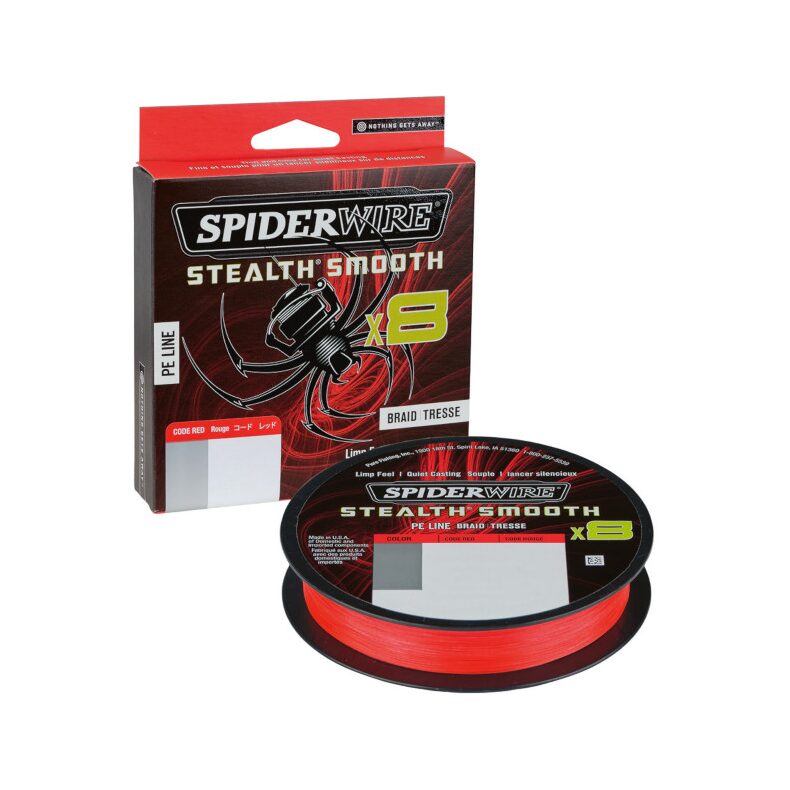 Леска плетеная SPIDER WIRE STEALTH SMOOTH X8 0.07mm CODE RED спиннинговая рыбалка — CARPshop