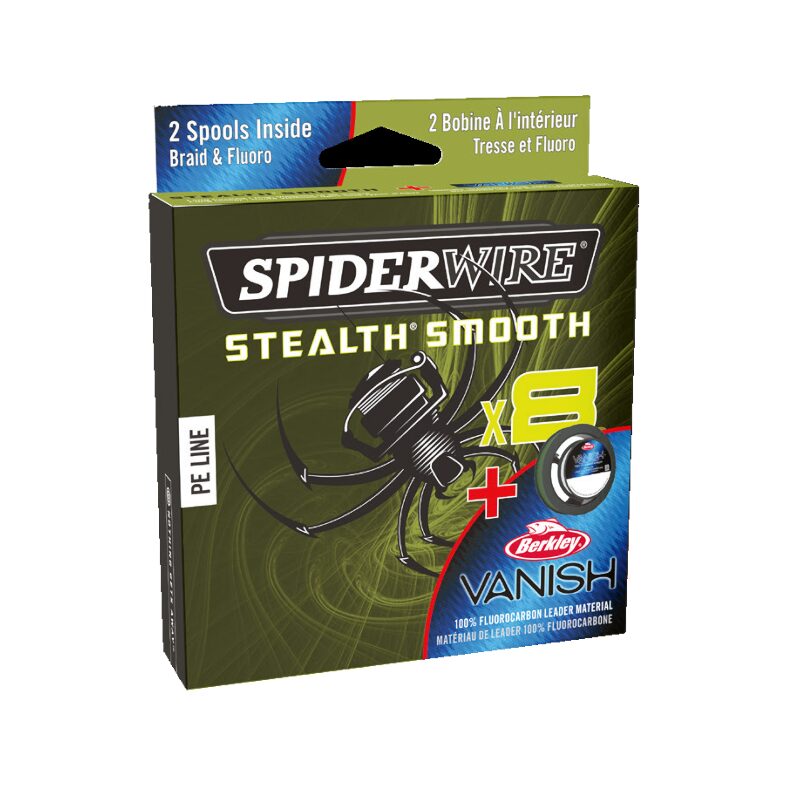 Плетенка+флуорокарбон SPIDER WIRE STEALTH SMOOTH X8 0.13&0.35mm карповая рыбалка — CARPshop