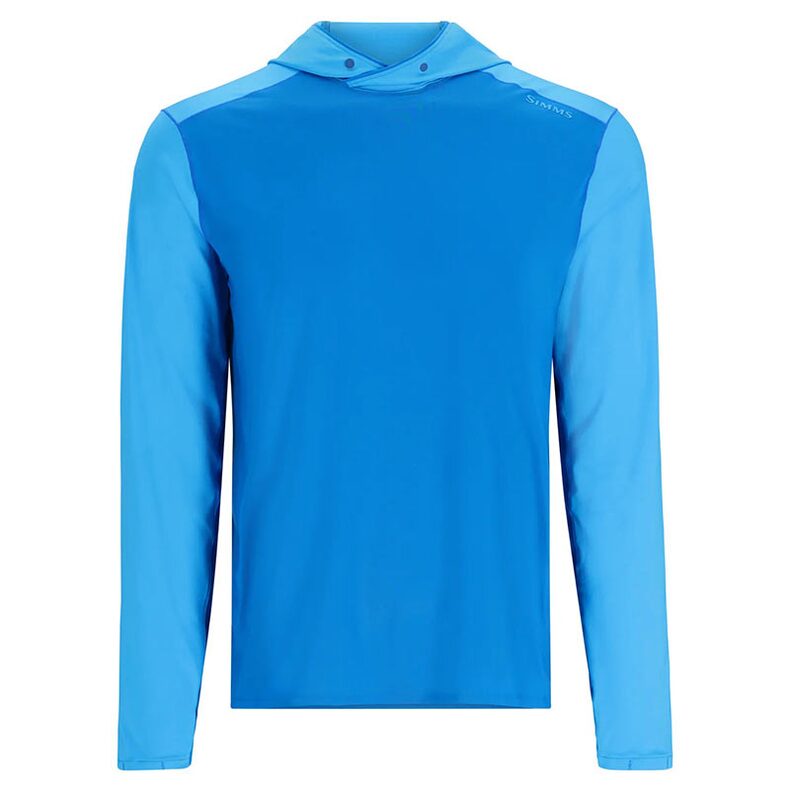 Термофутболка с капюшоном SIMMS SolarFlex Hoody Bright Blue для карпфишинга — CARPshop