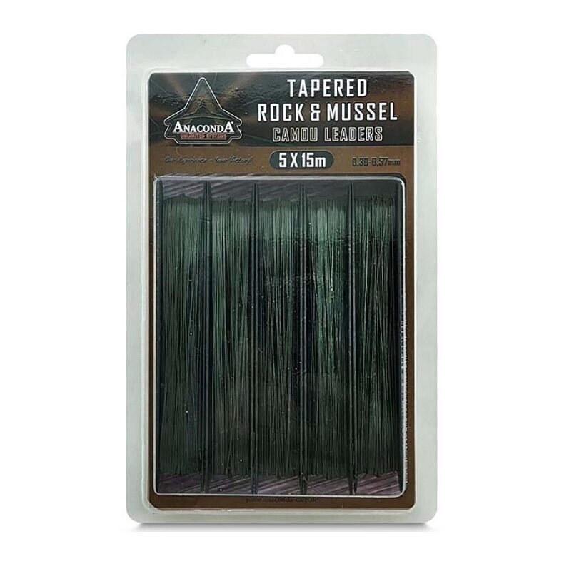 Шок-лидер конусный ANACONDA Tapered Rock & Mussel Leaders для ловли карпа — CARPshop