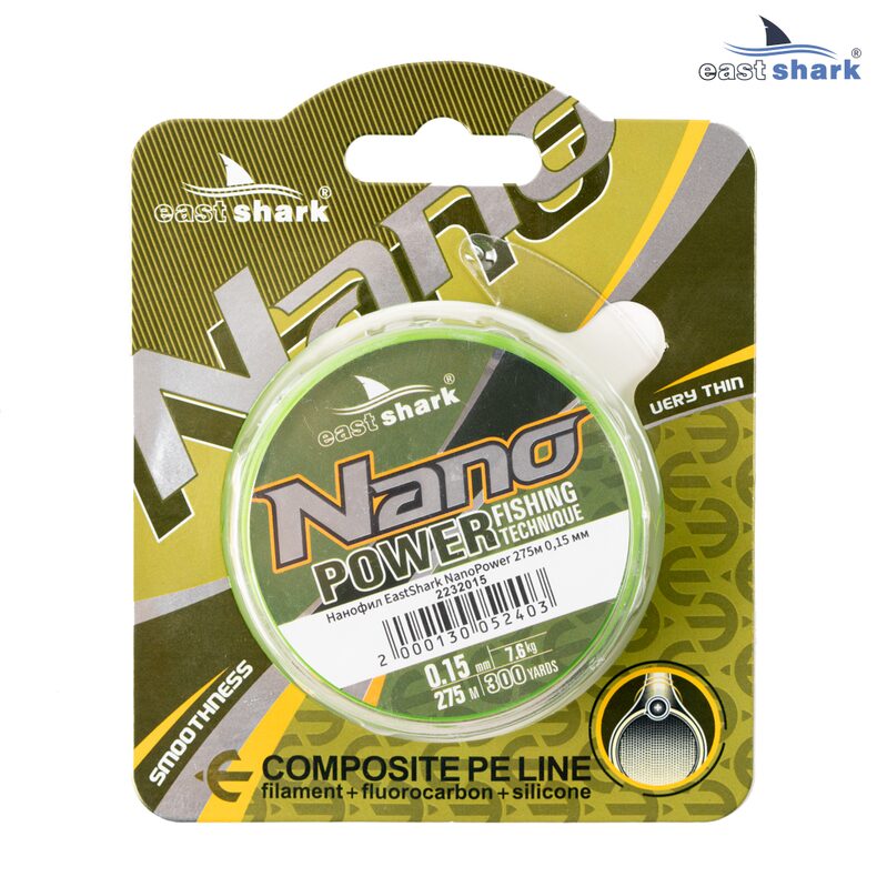 Нанофил EastShark NANOPower 0,15мм 275м, плетёный шнур для ловли карпа — CARPshop