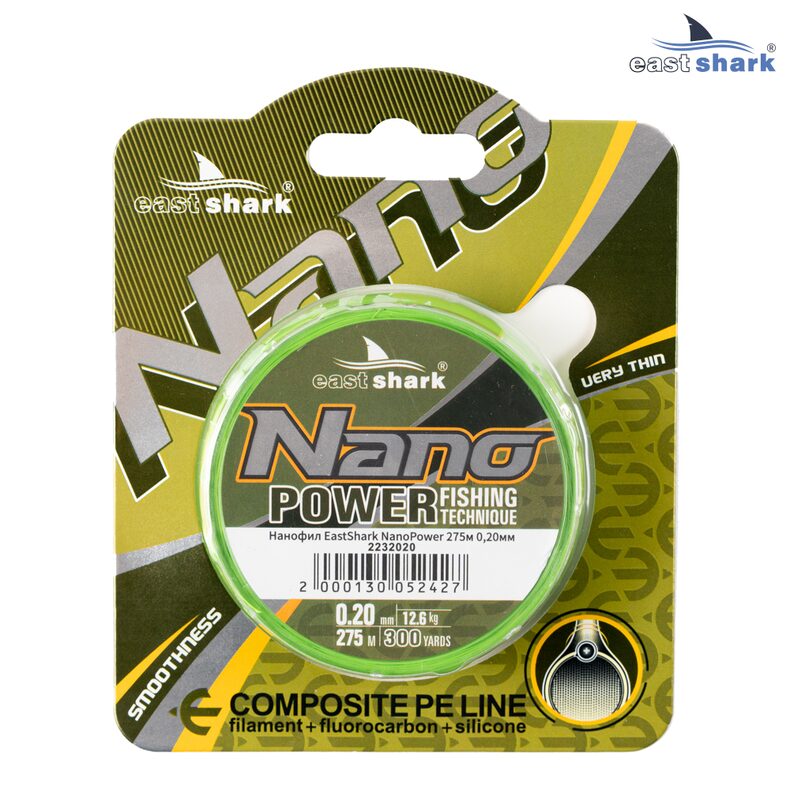 Нанофил EastShark NANOPower 0,20мм 275м, плетёный шнур для ловли карпа — CARPshop