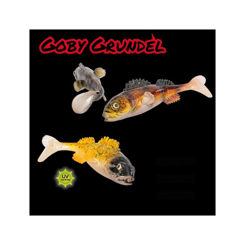 Виброхвост IRON CLAW 3D CLONE GOBY GRUNDEL / 10cm / 12g / Black Pearl - 3 шт.