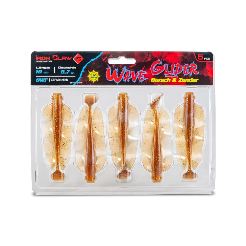 Силиконовая приманка плавающая IRON CLAW WAVE GLIDER / 13cm / 17,7g / UV Oil Whitefish - 4 шт.