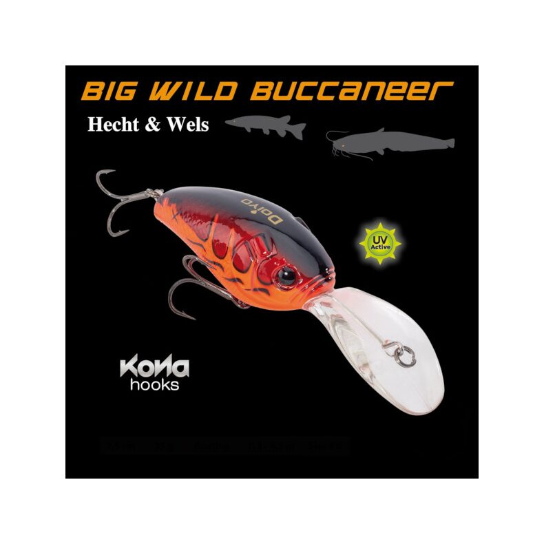 Воблер плавающий DOIYO BIG WILD BUCCANEER - 7.5cm / 35g / 0.8-4.5m - UV Red Bomb