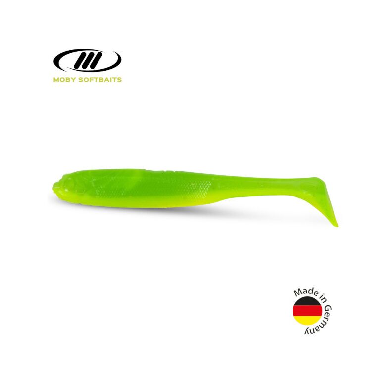 Виброхвост плавающий IRON CLAW Moby Softbaits SLIM JIM UV Non Toxic / 7cm / UV Green Chartreuse - 2шт.