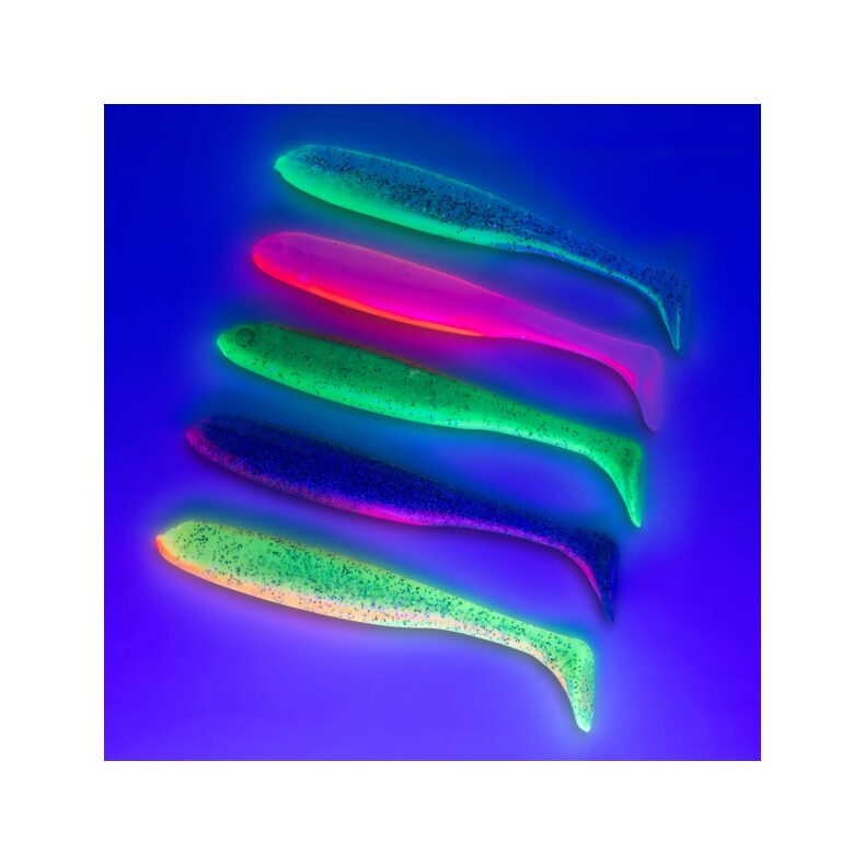 Виброхвост плавающий IRON CLAW Moby Softbaits SLIM JIM UV Non Toxic / 7cm / UV Green Chartreuse - 2шт.
