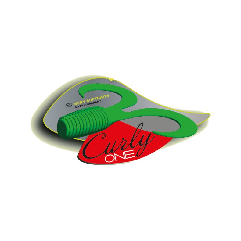 Твистер плавающий IRON CLAW Moby Softbaits CURLY ONE Non Toxic / 12cm / Blue Chartreuse