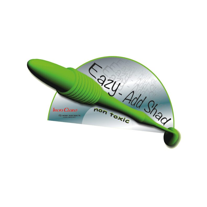Виброхвост плавающий IRON CLAW Moby Softbaits EAZY-ADD SHAD UV Non Toxic / 12cm / Salt & Pepper - Luminous