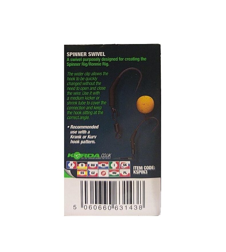 Вертлюг Korda Spinner Swivel — фото 5 — CARPshop