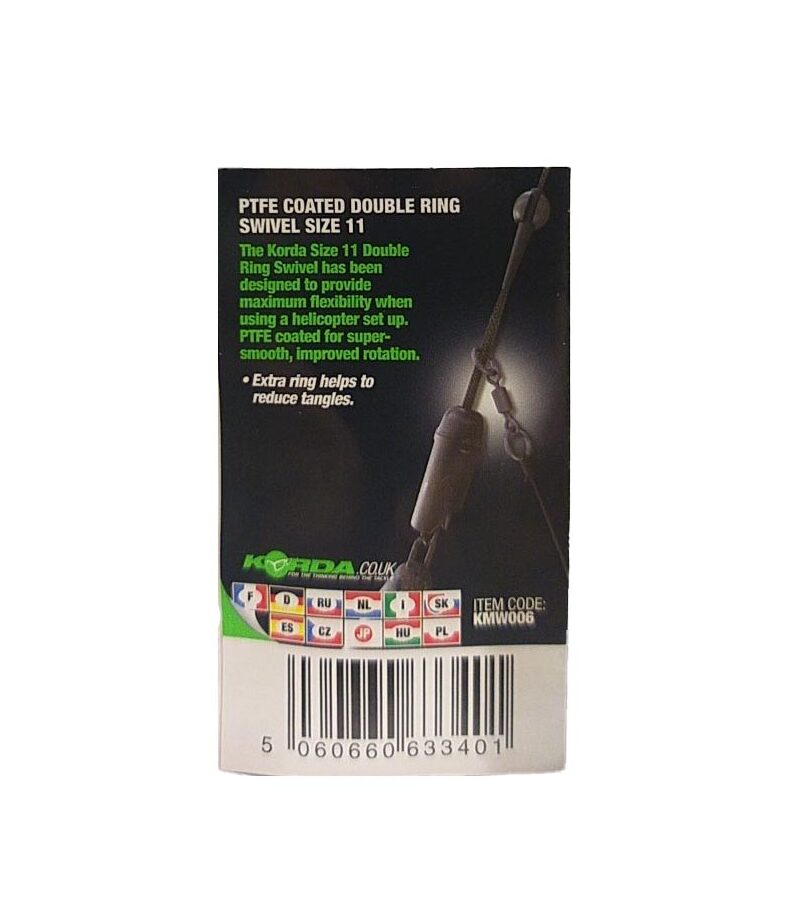 Вертлюг с двумя кольцами Korda Double Ring Swivel №11 с покрытием из PTFE — фото 4 — CARPshop