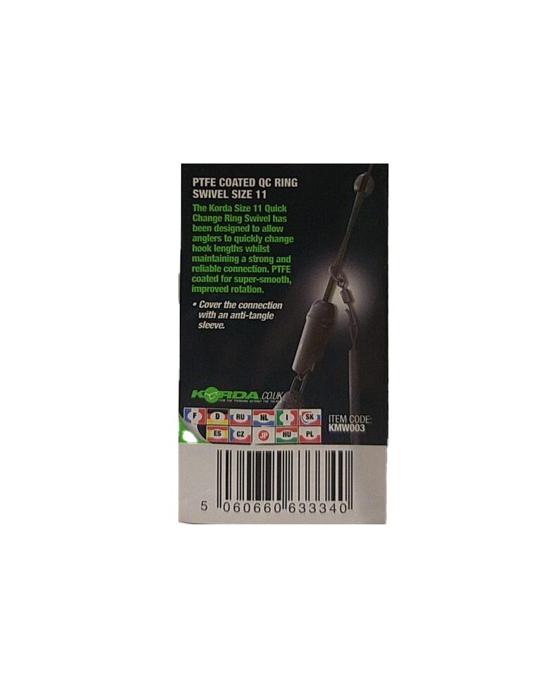 Вертлюг быстросъемный с кольцом Korda QC Ring Swivel c покрытием из PTFE — фото 4 — CARPshop