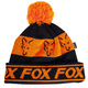 Шапка с помпоном FOX Black & Orange Lined Bobble, изображение 2