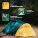 Палатка 3-х местная летняя двухслойная с 2 входами СЛЕДОПЫТ Selenga 3, изображение 3