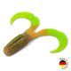 Твистер IRON CLAW Moby Softbaits CURLY ONE Non Toxic / 12cm / Motoroil Chartreuse