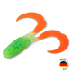 Твистер IRON CLAW Moby Softbaits CURLY ONE Non Toxic / 12cm / Blue Glitter Chartreuse Orange