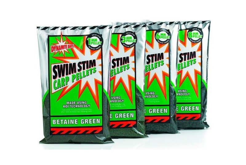 Пеллетс Dynamite Baits Swim Stim Betaine Green Sinking Carp Pellets (бетаин) 900g, Диаметр: 1 мм