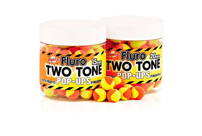 Плавающие бойлы Dynamite Baits Two Tone Fluro Tutti Frutti & Pineapple Pop-Ups (тутти-фрутти и ананас), Диаметр: 15 мм