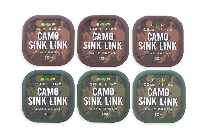 Поводковый материал ESP Camo Sink Link без оплётки, Тест: 25.00 lb, Цвет: Зелёный