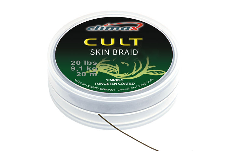 Поводковый материал Climax CULT Skin Braid в матовой оплетке, Тест: 20.00 lb, Цвет: Camo Brown