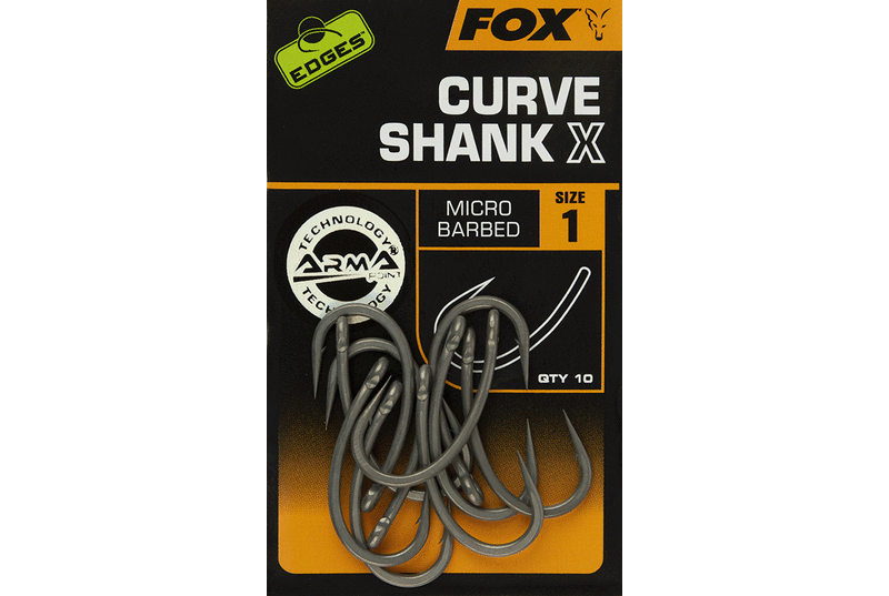 Крючки усиленные FOX Curve Shank X EDGES, Размер крючка: № 1