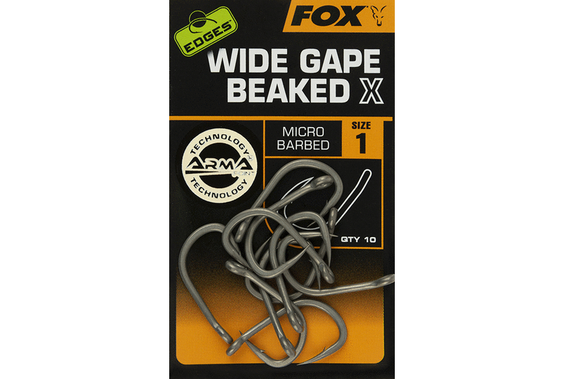 Крючки усиленные FOX Wide Gape Beaked X EDGES, Размер крючка: № 1