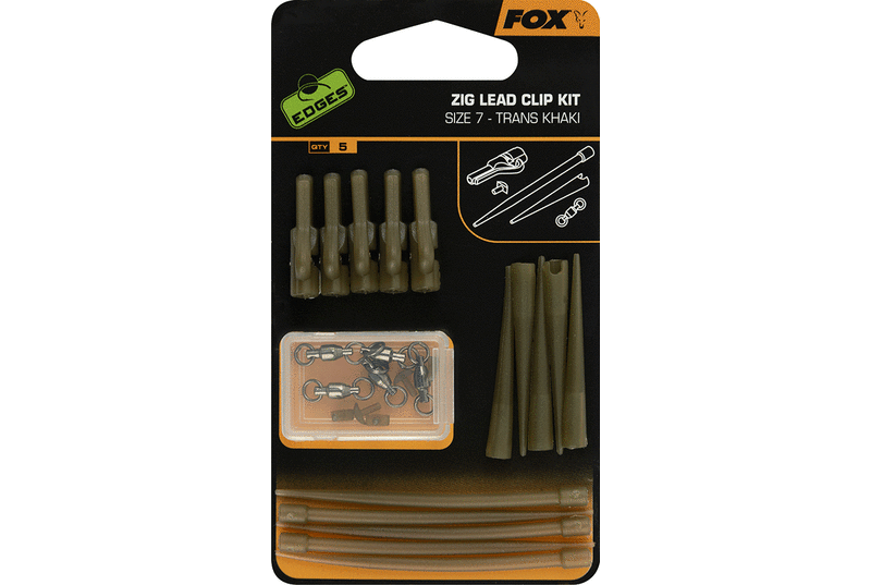 Комплект для ловли на зиг-риг FOX Zig Lead Clip Kit Trans Khaki EDGES