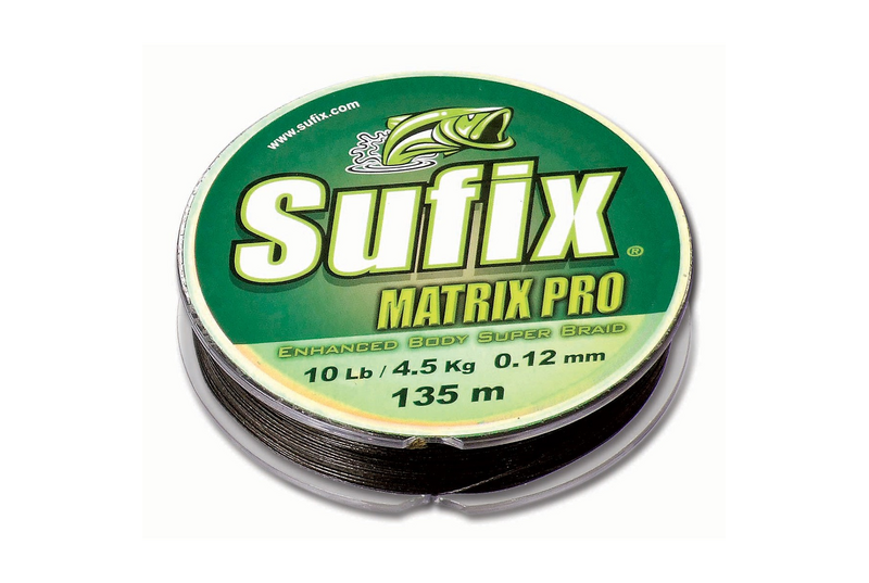 Шок-лидер плетённый 8-ми жильный Sufix Matrix Pro Green, Тест: 8.10 кг, Длина: 135 м, Диаметр лески: 0.12 мм
