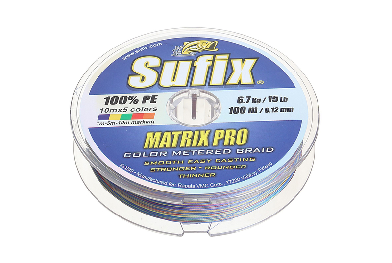Леска плетеная Sufix Matrix Pro Multi Color, Тест: 8.10 кг, Длина: 100 м, Диаметр лески: 0.12 мм