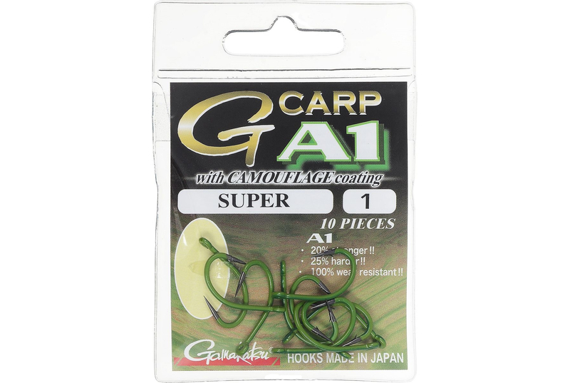 Крючки Gamakatsu A1 G-CARP CAMOU GREEN SUPER, Размер: 6