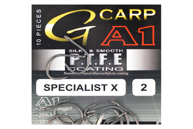 Крючки Gamakatsu G-CARP A1 SPECIALIST X PTFE KP, Размер: 1
