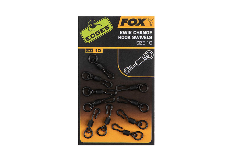 Быстросъёмы для крючков FOX Kwik Change Hook Swivels EDGES, Размер: 10