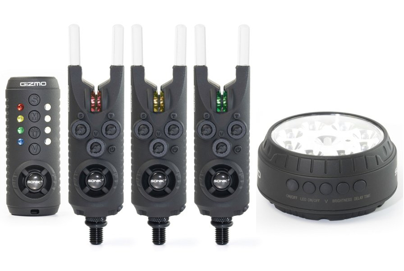 Комплект сигнализаторов с пейджером и лампой SONIK GIZMO Set + Bivvy Lamp, Набор : 2 + 1 + 1