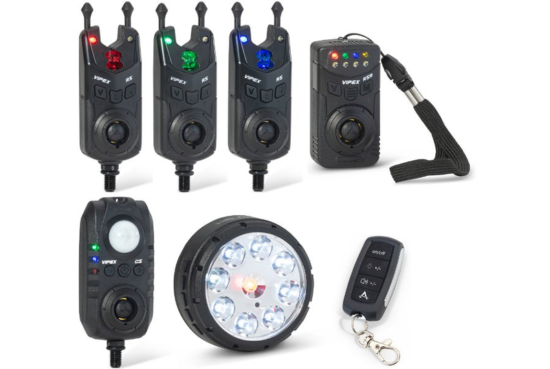 Комплект сигнализаторов с пейджером, датчиком и лампой ANACONDA VIPEX RS Pro Set, Набор : 4 + 1 + 1 + 1