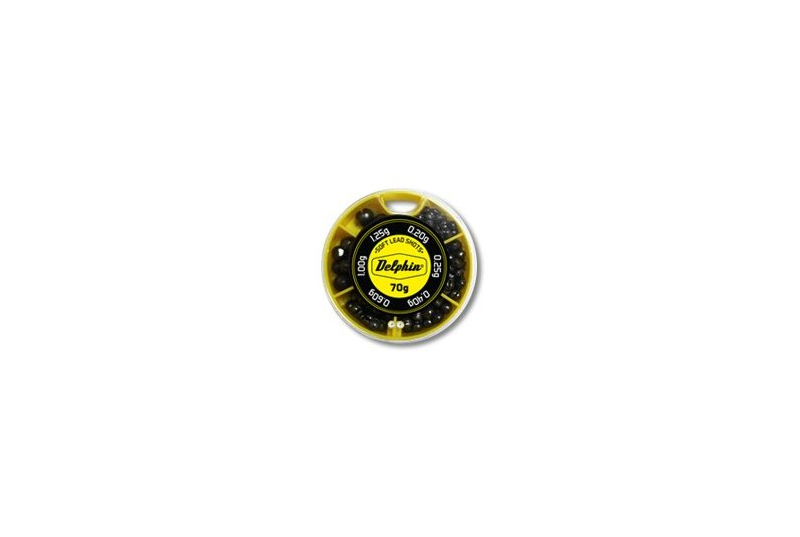 Набор грузил DELPHIN Soft Lead Shots (желтая коробка), Вес: 100 г