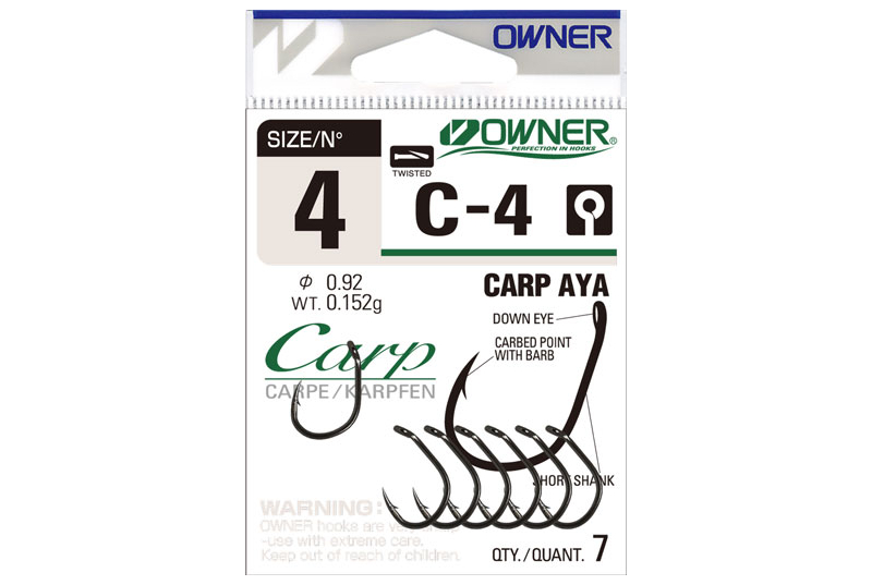 Крючки OWNER C-4 Carp Aya, Размер крючка: № 1