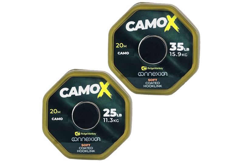 Поводковый материал в оболочке Ridge Monkey Connexion CamoX Soft (Мягкий) Coated Hooklink, Разрывная нагрузка: 25 lb – 11.3 кг