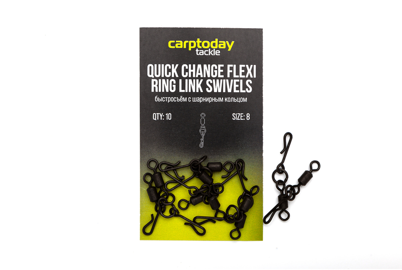 Быстросъёмы с вертлюжком и шарнирным кольцом Carptoday Tackle Quick Change Flexi Ring Link Swivels